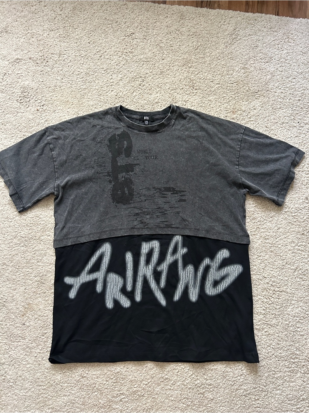 BTS ARIRANG World Tour Layered Split T-Shirt - US Ver. Acid Wash